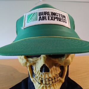 Deadstock Vintage Burlington Air Express Patch Rope Snap Back Trucker Hat